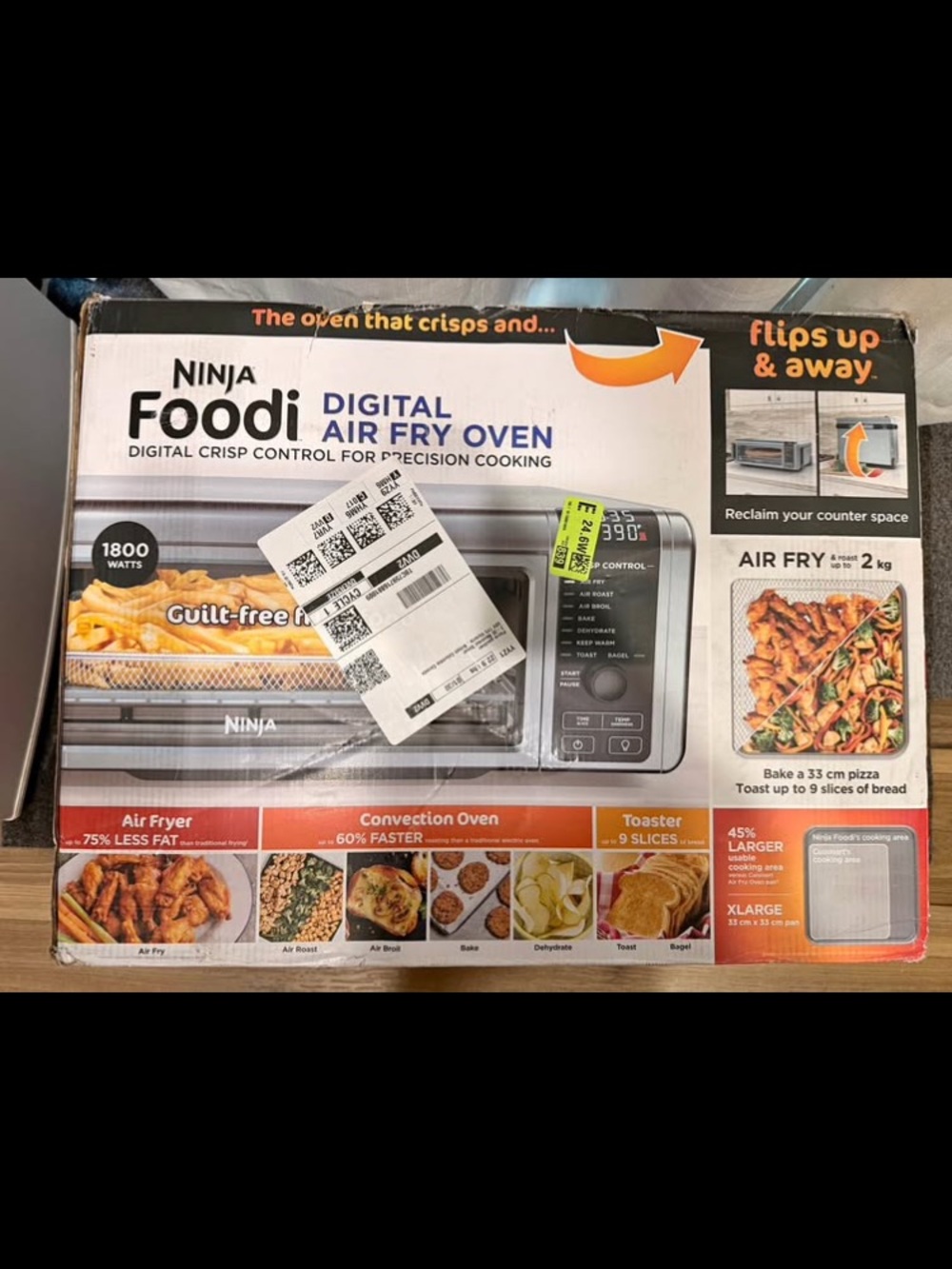 Ninja Foodi Digital Air Fry Oven - White and Purple Box